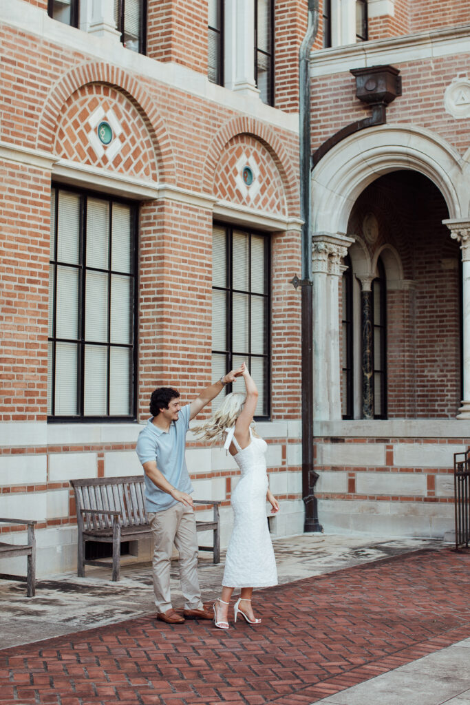 Couples photoshoot includes fun, playful posing