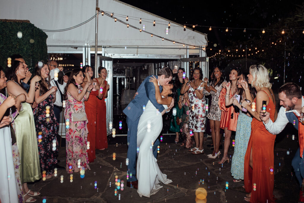 Couples departs from wedding reception